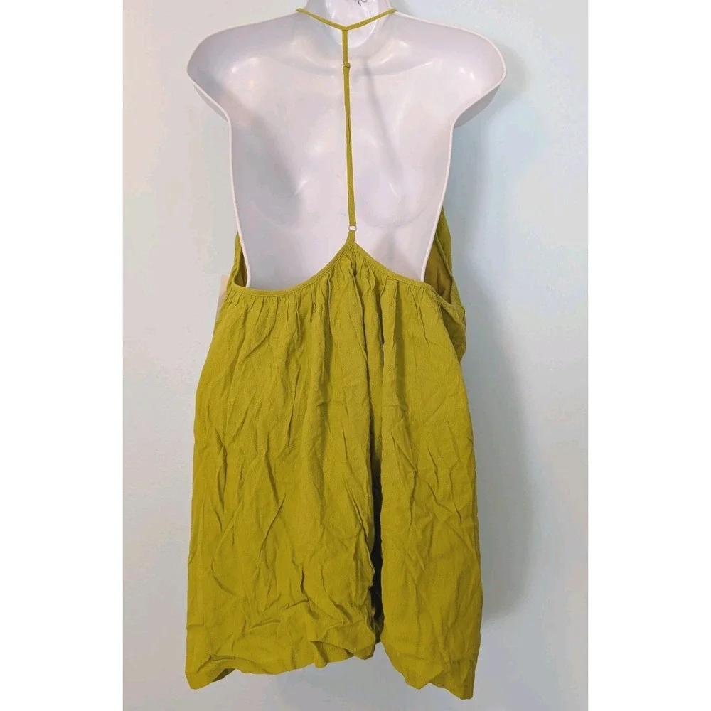 Tobi Babydoll Slip Dress Women's Small Low Back Retro Glam Lined Mini Green NEW